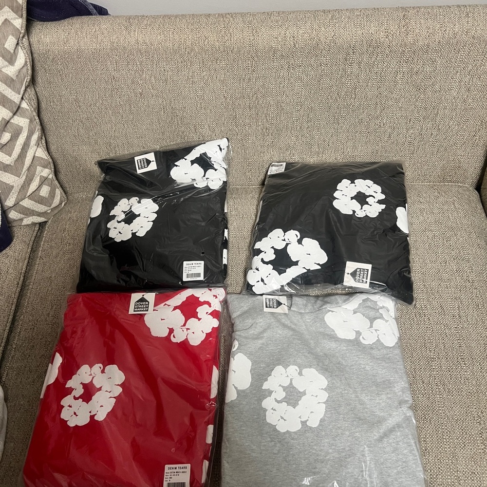 Black, Red, and Gray Denim tears